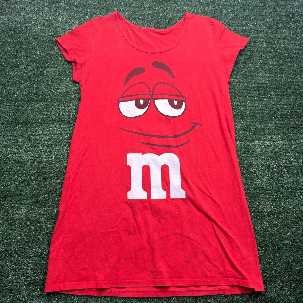M&M Red Character Graphic T-Shirt Irresistible 1 Red Mens Small Longline Tee